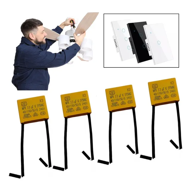 4pcs 3.3uf/275v Condensador Interruptor-apagador Inteligente