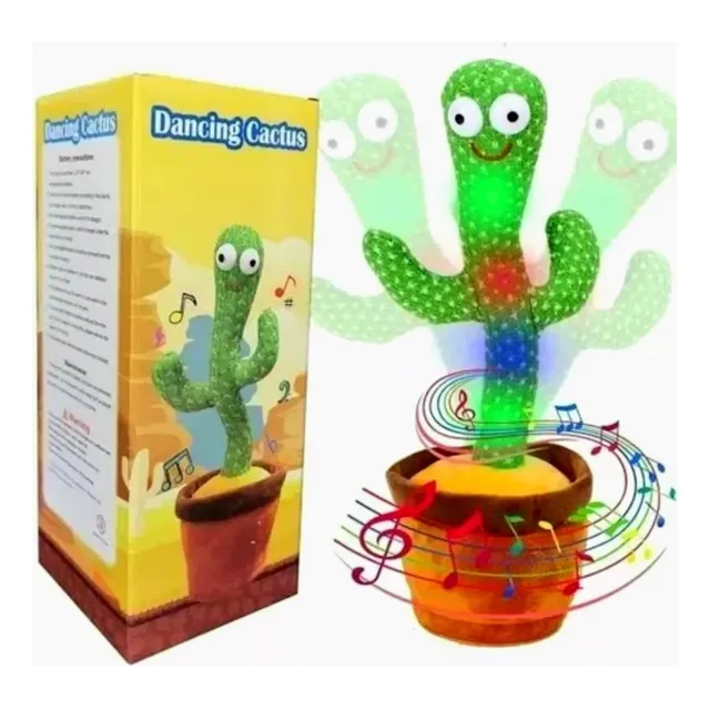 Cactus Bailarín 32 Cms Musical Repite Baila Usb Juguete Niño
