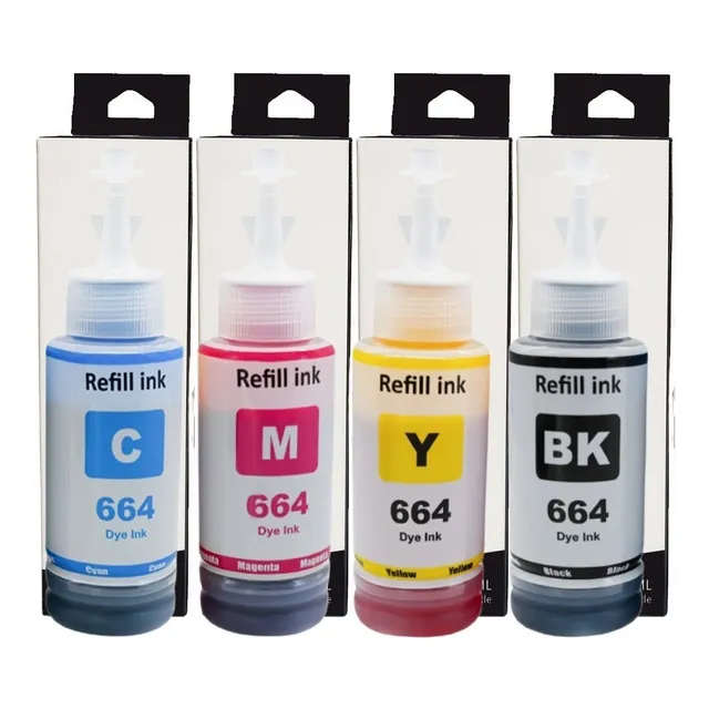 4 Tintas 664 Para  Epson Impre L110 L120 L200 L210 L220 L455