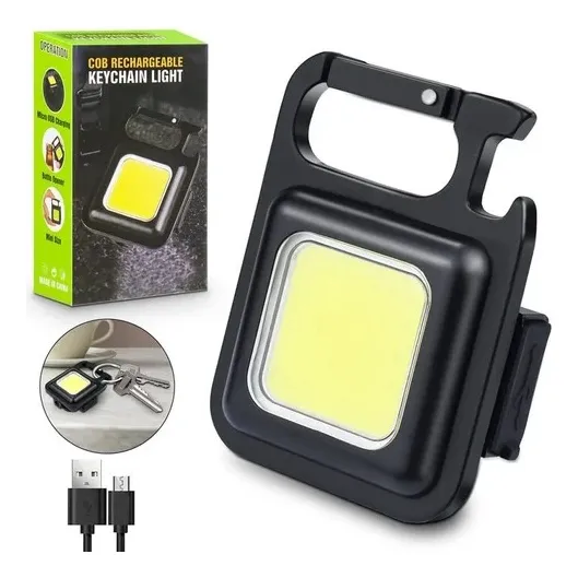 Mini Linterna 30 Led Cob Llavero Recargable Magnetico Potent Luz Blanco Frio
