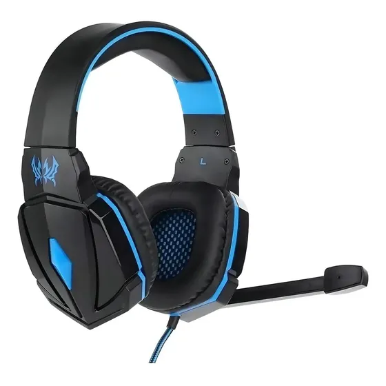 Audifono Gamer Kotion Each G4000 Negro Y Azul Con Luz Led Ne