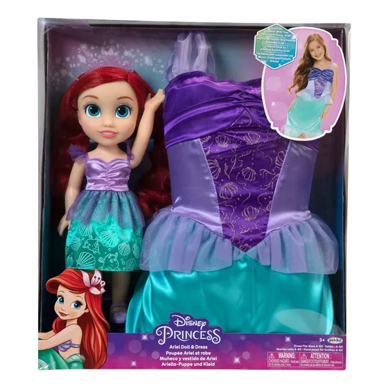 Boneca Ariel com fantasia de princesas da Disney de 3 a 6 anos