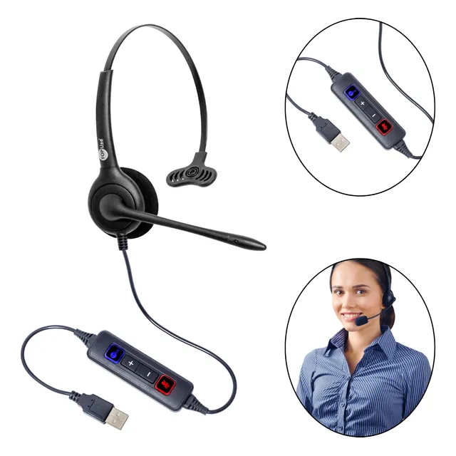 Headset Top Use Fp-350 Usb Com Cancelador De Ruído