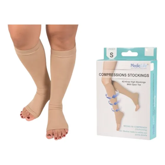 Media Beige De Compresión Mediclife 1 Par Talla S Oferta
