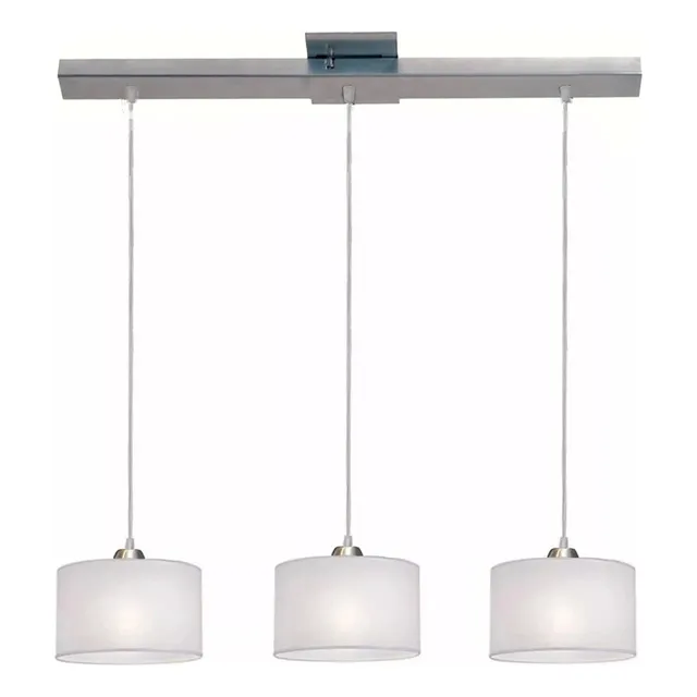 Colgante 3 Luces Pantallas De Tela  Comedor Living