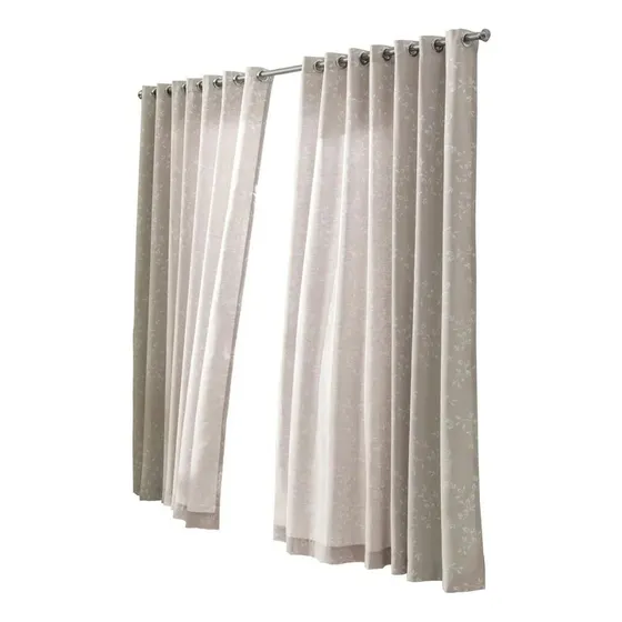 Cortina Decorativa Dohler De 200x180 Con Flores Delicadas 