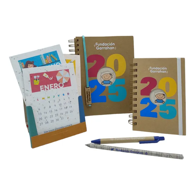 Combo Regalos Agenda Calendario 2025 - Fundación Garrahan