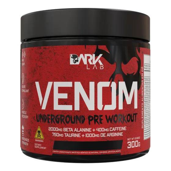 Suplemento em Pó Venom Underground 300g Dark Lab Sabor Maça Verde