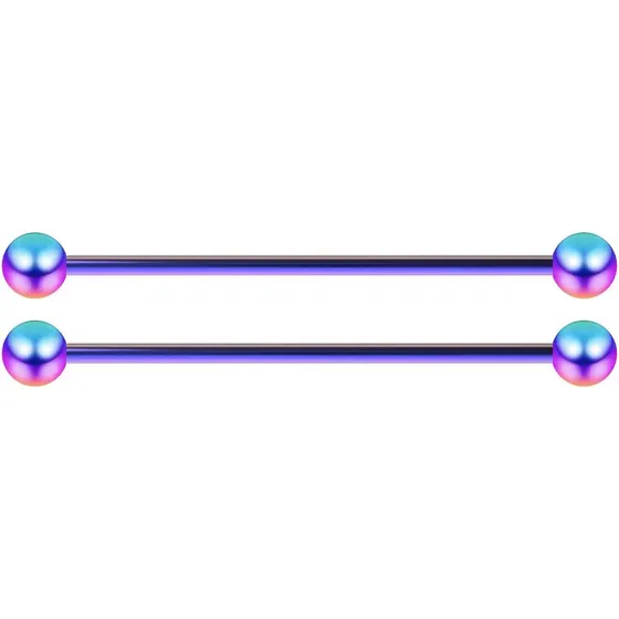 2 Piezas De Acero Quirúrgico Industrial Barbell Stud Andamio