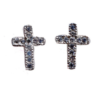 Mini Cruz Aretes Plata 925 Cruces Zirconias Broqueles Mini Cruz Aretes Plata 925 Cruces Zirconias Broqueles