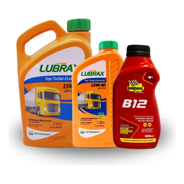 Kit Bardahl B12 500ml + 4 Litros Óleo 15w40 Top Turbo Diesel