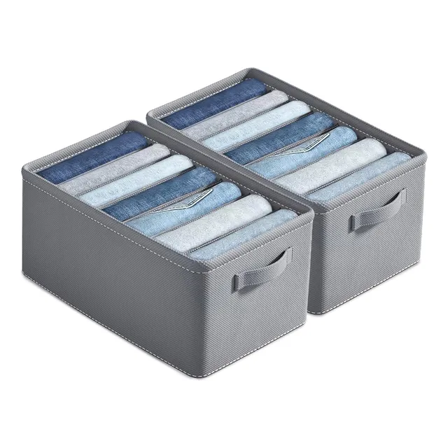 2pcs Cajones Pp Rígido Cajas Almacenamiento 7 Divisores