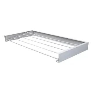 Varal Parede Secreto MĂĄgico 120cm Com 7 Varetas Cor Branco Varal Parede Secreto MĂĄgico 120cm Com 7 Varetas Cor Branco