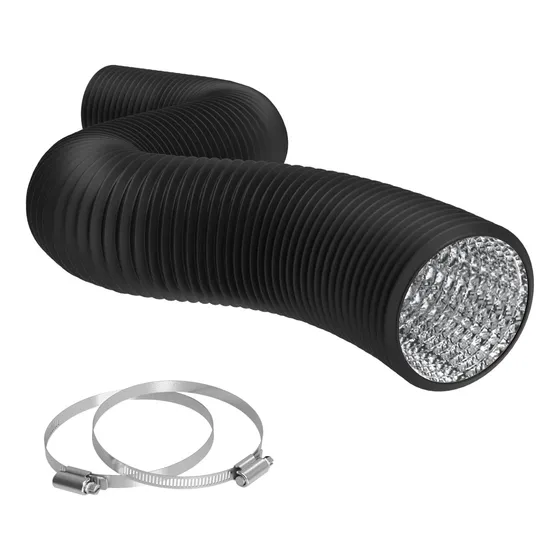 Terrabloom Conducto Aire 8  8 Pie Largo Flexible Negro 2 4