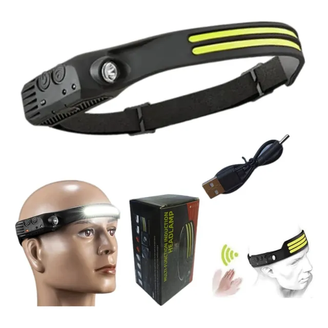 Linterna Lámpara De Cabeza 350 Lumens Recargable Usb Sensor
