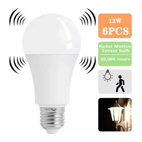 6 Bombillas Led Inteligentes E27 De Encendido Automático