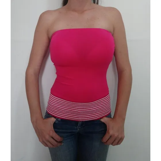 Camisa Strapless-rosada Talla S - Strech, Usada