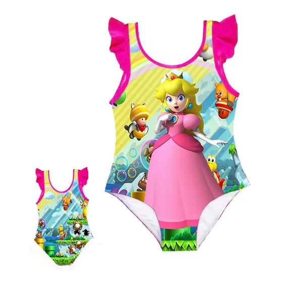 Bañador Traje De Baño Princesa Peach De Mario