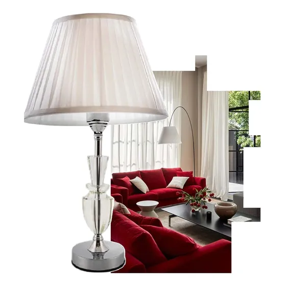 Abajur Cristal Quarto Grande Luminaria Mesa 54cm Altura