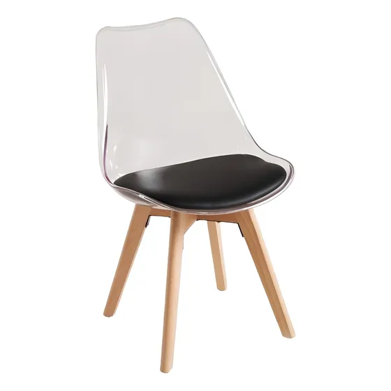 Cadeira Synk Leda Wood Transparente Com Assentos 