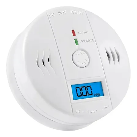 Alarma Detector Monóxido de Carbono Autónomo Digital Blanco
