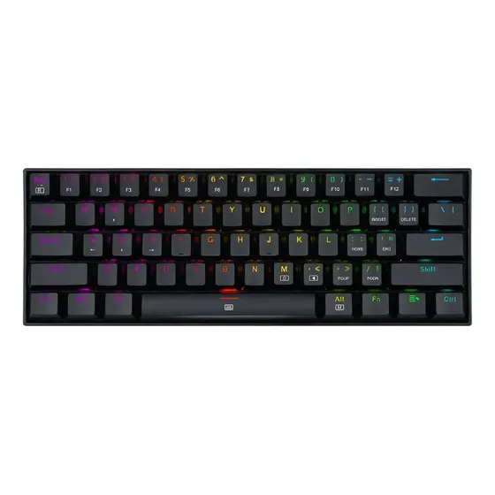 Teclado Dragonborn K630 Qwerty Red Negro Con Luz Rgb Españo Idioma Español Latinoamérica Color Del Teclado Negro