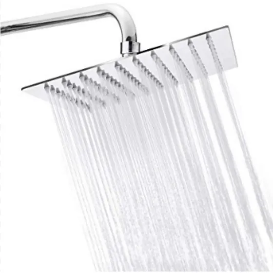 Ducha Regadera Cuadrada Delgada 6¨ 15cm Acero Inoxidable 