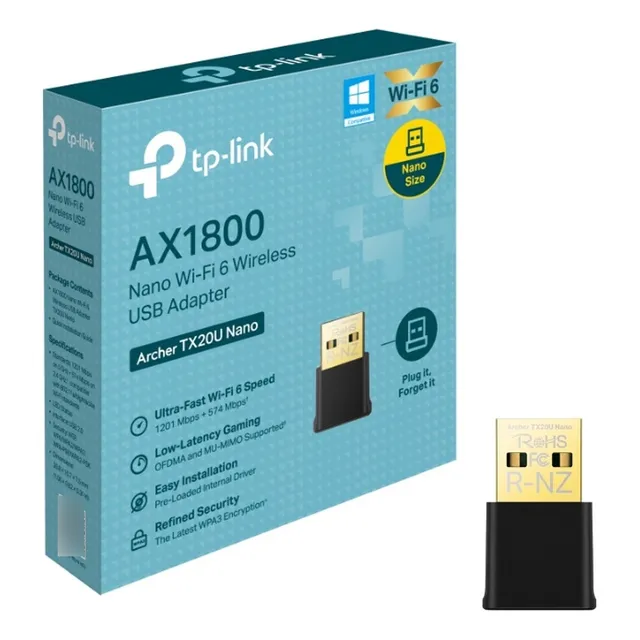 Adaptador Tp-link Archer Tx20u Nano Negro Usb