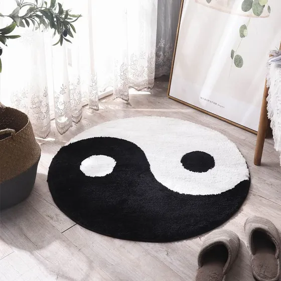 Tapete Baño Para Ducha Yin Yang Alfombra Absorbente Agua 20 