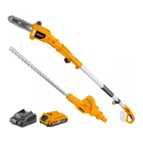 Cortacercos 20v + Motosierra De Altura 20v Cpts201681 + Reg Color negro con amarillo