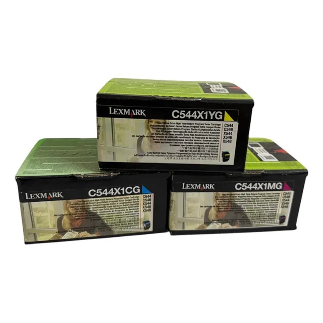 Pack Kit 3 Toner Lexmark C544x1mg , C544x1cg, C544x1yg