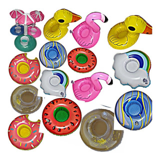 6 Porta Vaso Inflable Surtido Alberca Palmera Sombrilla Dona 6 Porta Vaso Inflable Surtido Alberca Palmera Sombrilla Dona