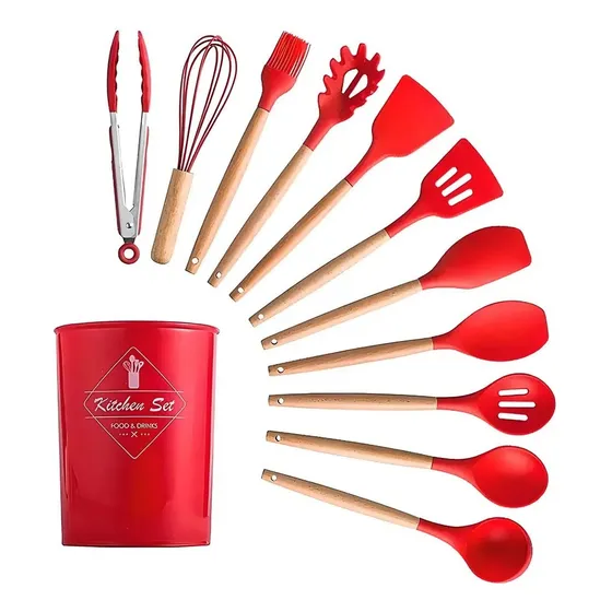 Set De Utensilios De Cocina Antiadherentes Silicona 11 Pcs T