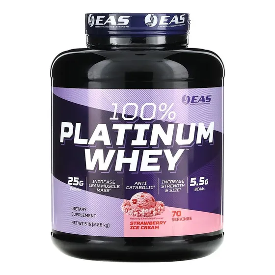 Proteina Eas Platinum Whey 100% 5 Lb 70 Srv Fresa