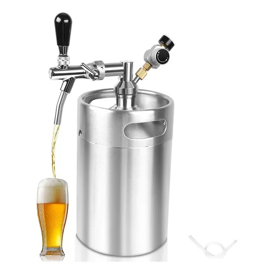 Barril Inox Chopp 5l Portátil Com Torneira Pressão