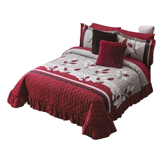 Colcha King Size Neo Ainara Con Fundas Lavable Concord Color Rojo Cpik041
