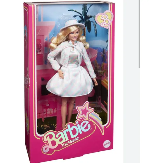 Barbie:the Movie  Margot Robbie  Dressplaid Vestido Blanco 