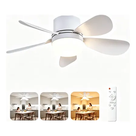 42cm Ventilador De Teto Lâmpada Controle Led Bivolt Lindo 42 Cm 50hz/60hz Branco Plástico
