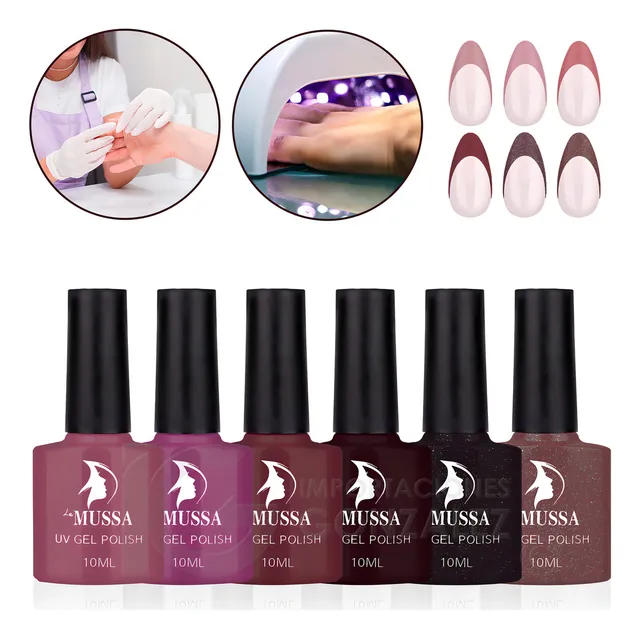 Gama De Gel Semipermanente Mussa® 6 Esmaltes Para Uñas Uv Color Gama U