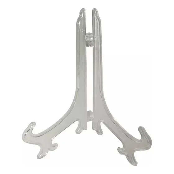 10 Unid Atril Soporte Apoya Platos Placas Transparente 10 Cm