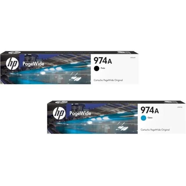 Kit De Cartuchos Hp 974a L0r96al Negro Y L0r96al Cyan