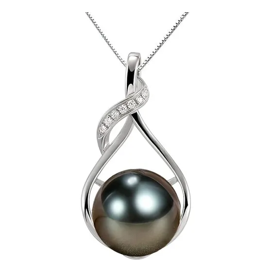 Collar De Perlas Negras