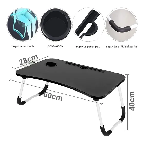 Afujia Mesa Portátil Plegable Con Portavasos/cajón De Almacenamiento, Escritorio Para Ordenador, Soporte Para Laptop, Bandeja De Cama, Mesa Para Comer Para Cama/sofá/sofá De Trabajo, Lectura