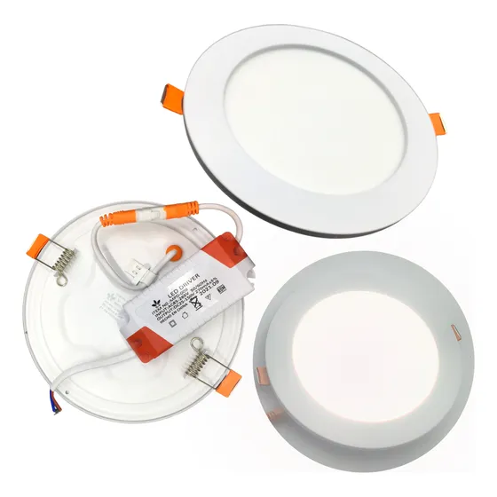 Lampara Panel Led Empotrar En Plafon O Bote 9w Blanca Full Estructura Blanco