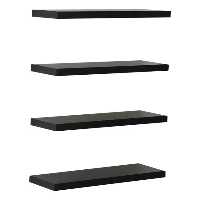 Kit 4 Prateleiras 30x10 Livros Decoração Parede - Preto