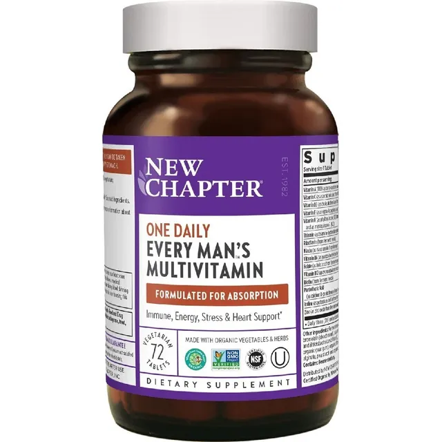 Multivitamínico Para Hombre Diario New Chapter 72 Tabletas Sabor Neutro