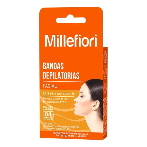 Bandas Depilatorias Faciales Millefiori X16