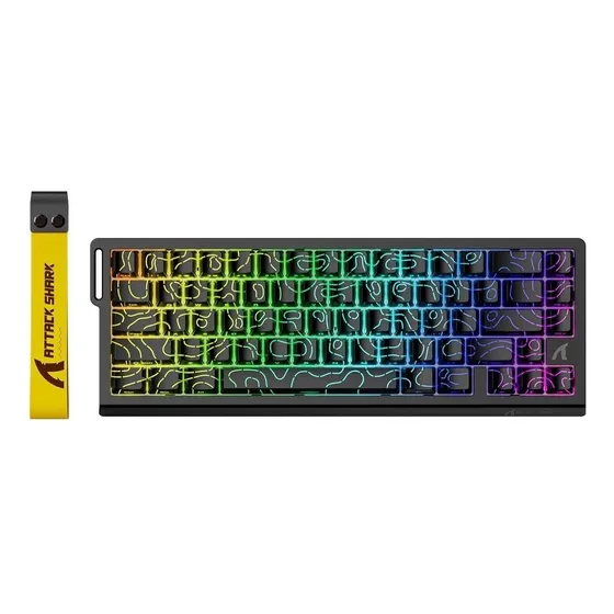 Teclado Magnético Attack Shark X68 He Full Rgb Preto Preto Inglês Internacional