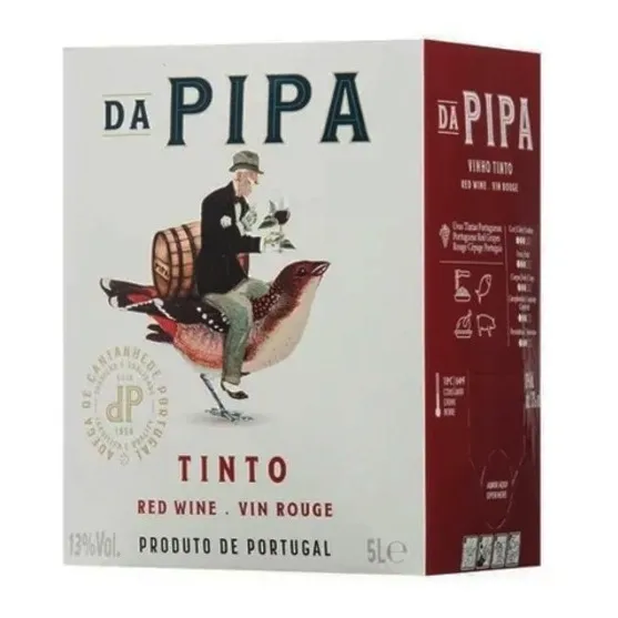 Vinho Tinto Português Da Pipa Bag In Box 5 Litros Meio Seco