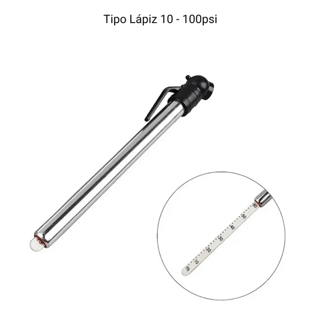 Medidor Calibrador Presión De Aire Cauchos Tipo Lápiz 120psi